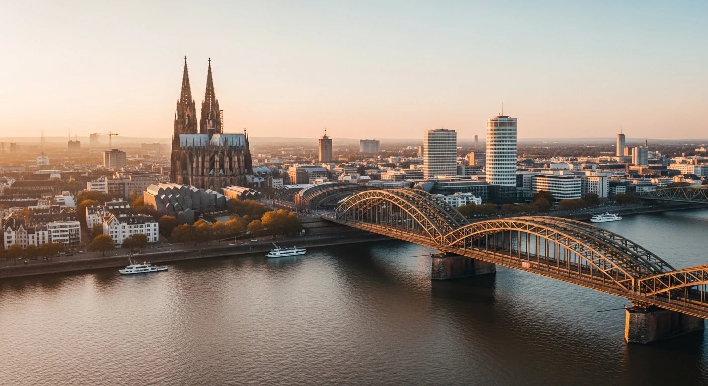 Köln Deutz Domblick vom Rheinufer – Monteurzimmer mit City-Nähe